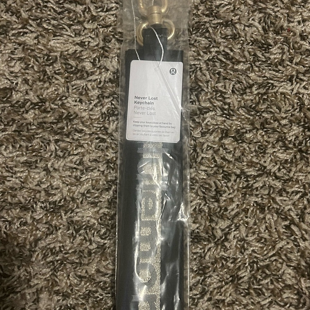 lululemon athletica Black and Gold Keychain